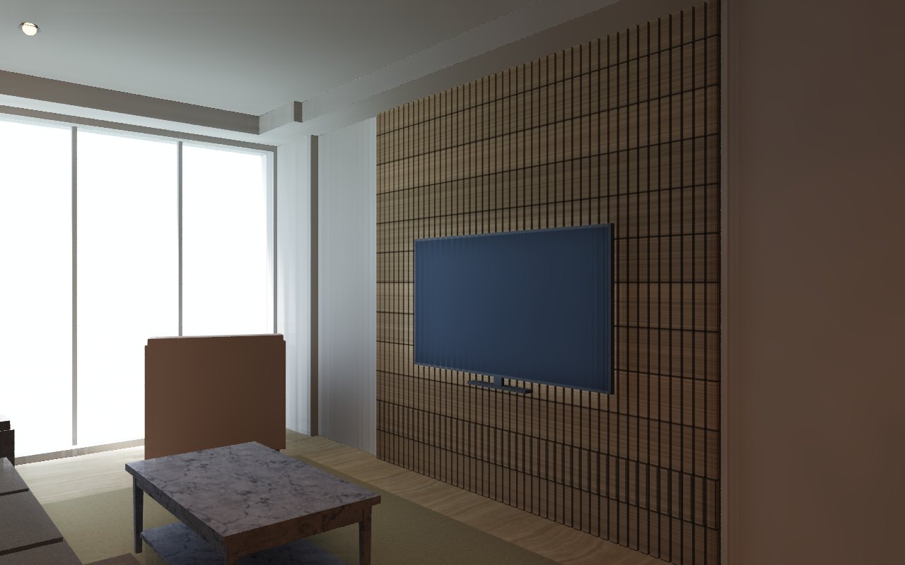Painel ripado com TV